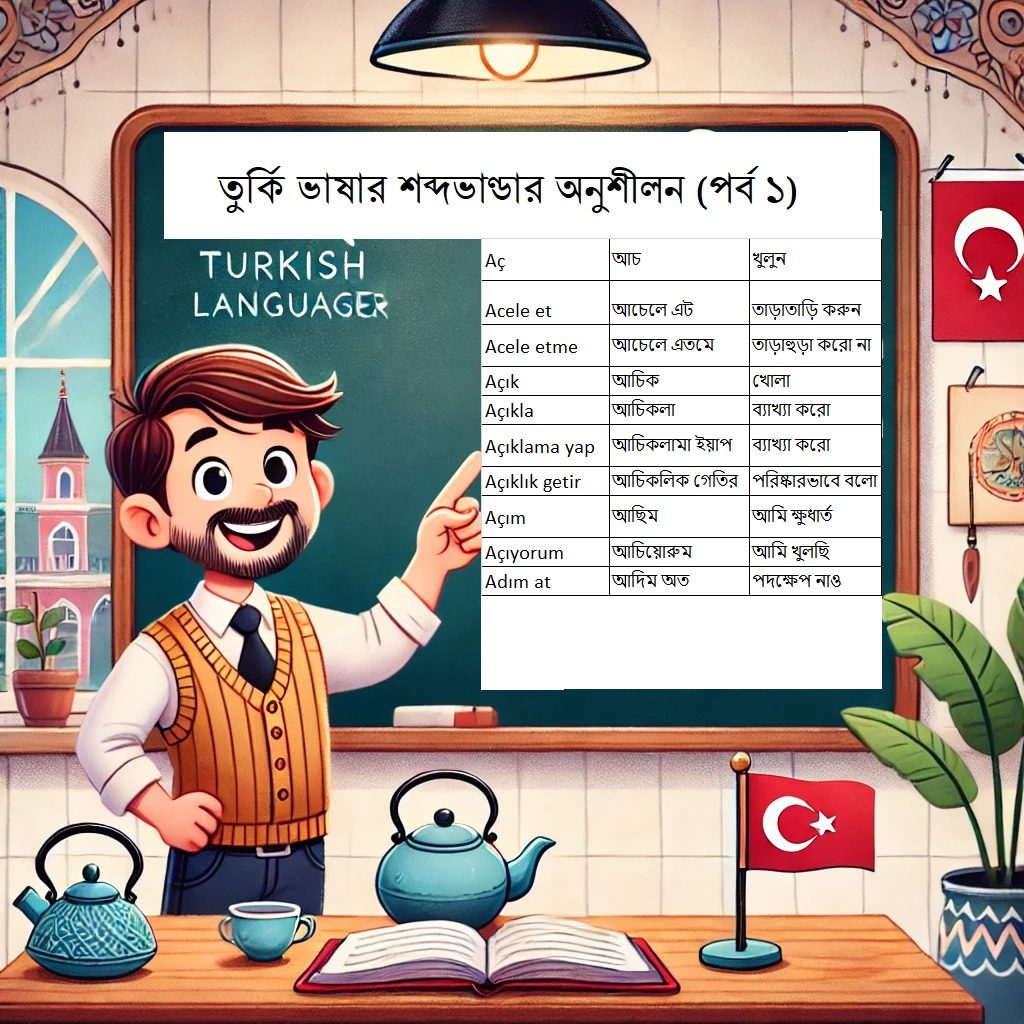 তুর্কি ভাষার শব্দভাণ্ডার অনুশীলন (পর্ব ১)